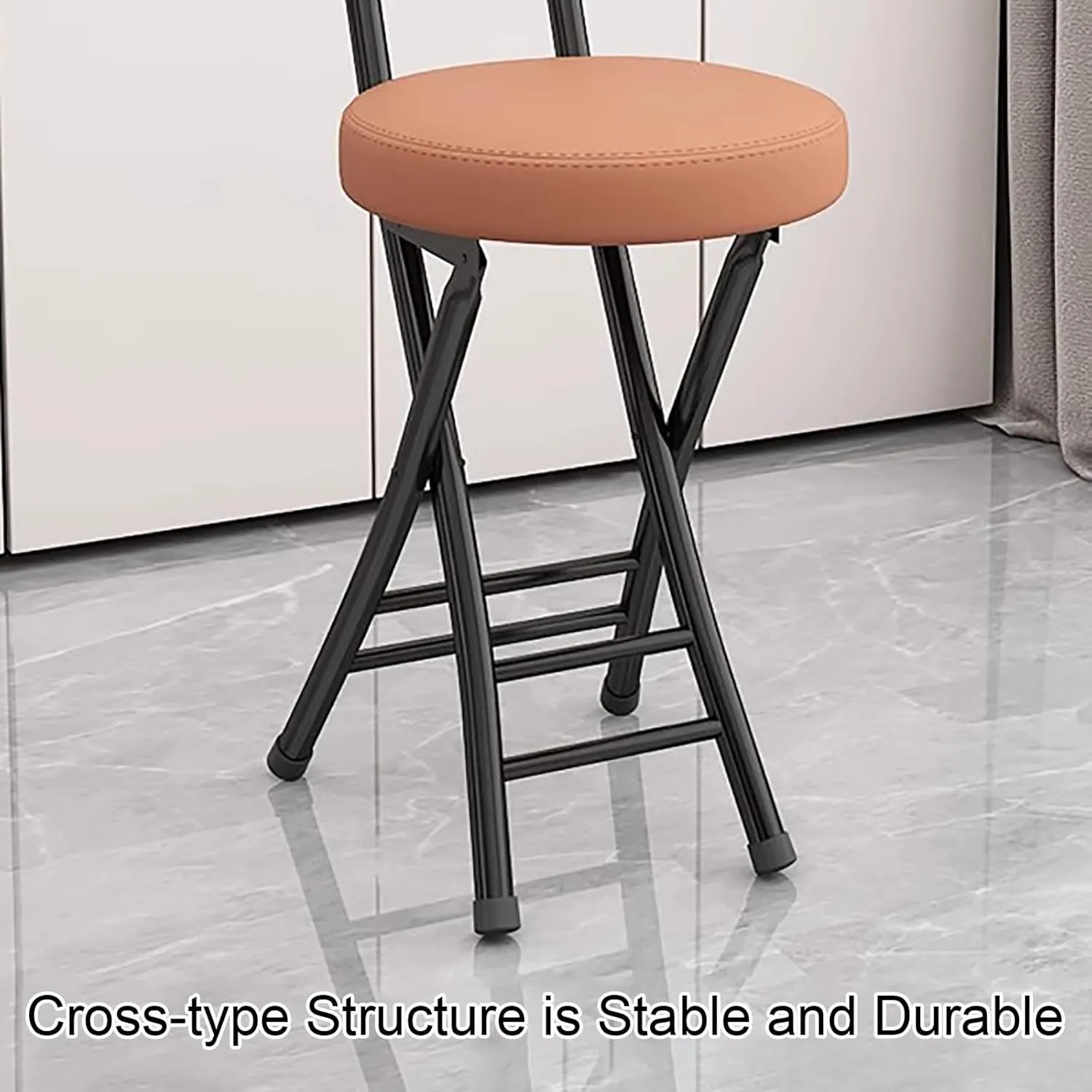 Portable Folding Chairs, Foldable Bar Stool, Folding Chair with Cushioned Padded Leather, for Picnic Garden Party Outdoor(Green)
