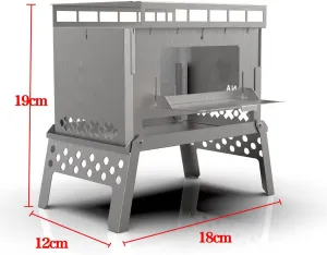Portable Folding Stainless Steel BBQ Charcoal Grill Stove Outdoor Cooking Camping Hiking Picnic, CT100