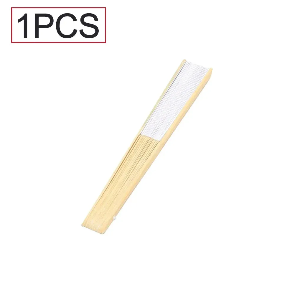 Portable Hand Painted White Folding Fan for Dance and Cosplay