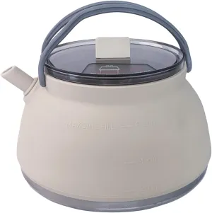 Portable Kettle 1.5L Stainless Steel & Silicone Collapsible Kettle with Handle, Lid & Fixing Strap for Travel, Camping, Picnic, BBQ