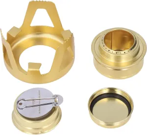 Portable Mini Picnic Stove Brass Camping Hiking BBQ Gold Lightweight Compact Outdoor Travel