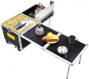 Portable Outdoor Camping Kitchen with Water tap - Foldable, Lightweight & Sturdy