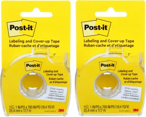 Post-it : Removable Cover-Up Tape, Non-Refillable, 1" x 700" roll -:- Sold as 2 Packs of - 1 - / - Total of 2 Each