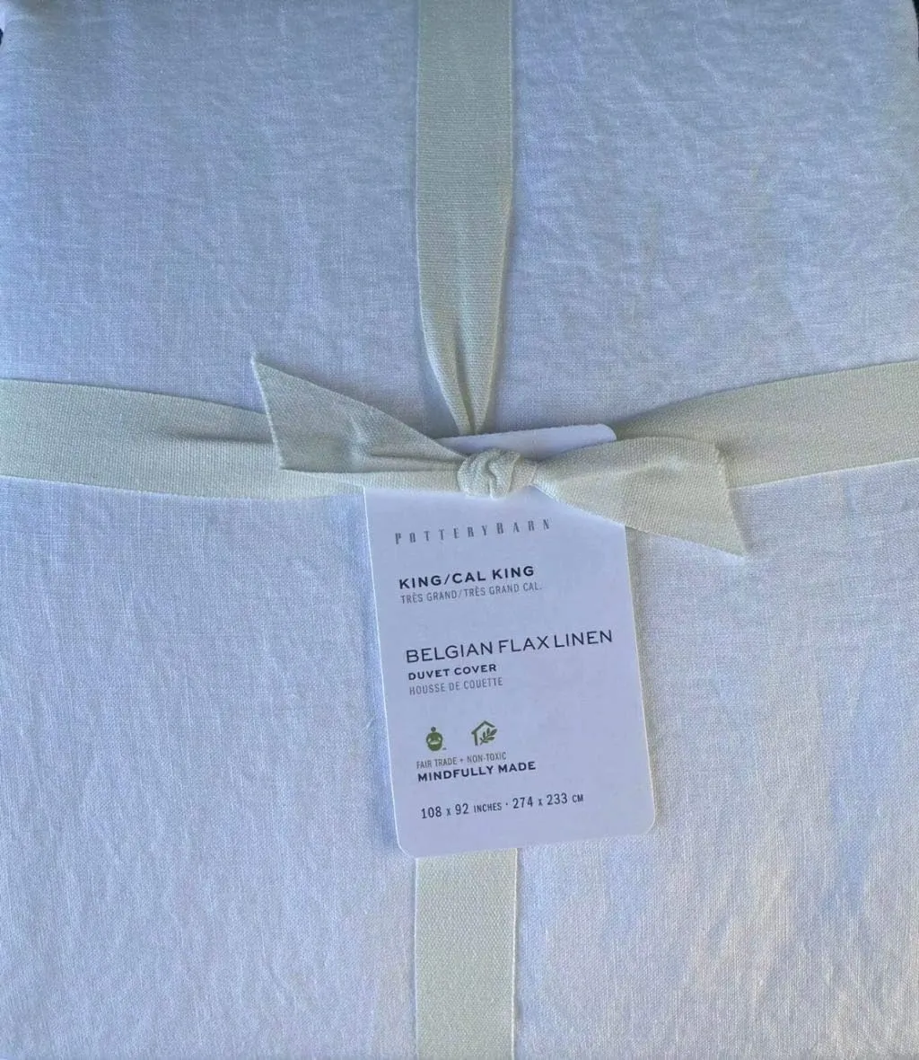 Pottery Barn Belgian Linen Flax Duvet Cover King/California King ~*White*~