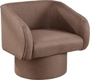 Poundex Swivel Accent Chair with Round Base, Light Coffee