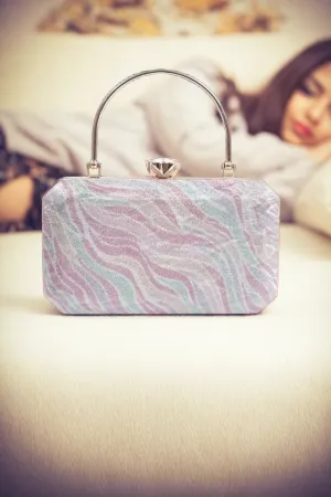 Premium Bridal Clutch with Top handle Detachable Chain Sling Strap( Pink )