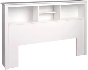 Prepac Stylish Full/Queen Headboard with 3 Compartments, Deep Bookcase Style Headboard for Full/Queen Size Beds 11" D x 65.75" W x 43" H, White, WSH-6643