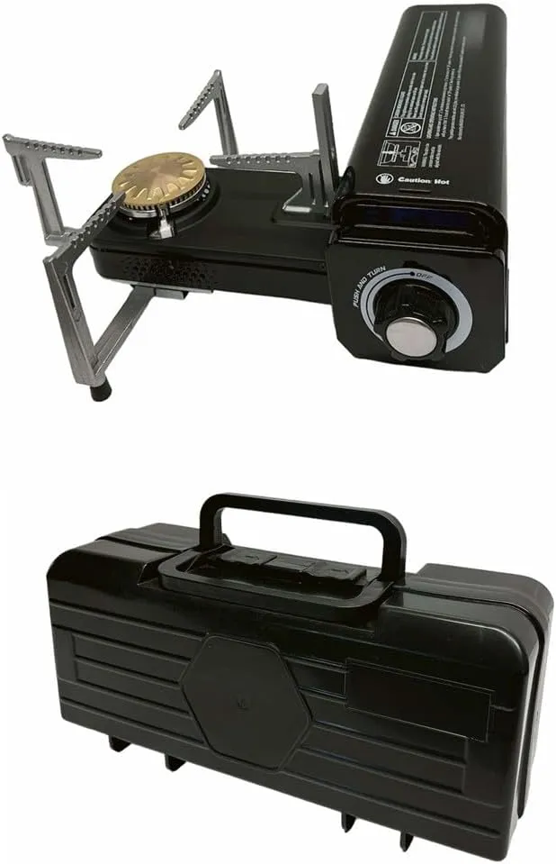 Prolinemax Black Portable Folding Single Burner Butane Stove 7,250 BTU Foldable Camping Stove