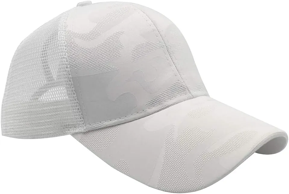 ProMindFun Womens Pony Hat High Ponytail Baseball Cap Girls Messy Bun Caps Camouflage Trucker Bad Hair Day Adjustable Dad Hat