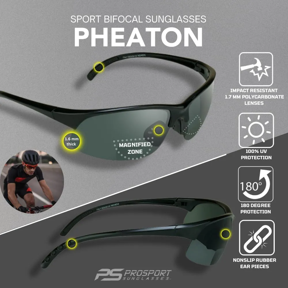 proSPORT BIFOCAL Sunglasses Readers Tinted Mens Womens High Definition Amber Yellow Smoke  1.50  1.75  2.00  2.25  2.50