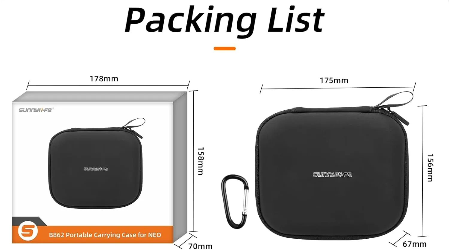 Protective Case for DJI Neo Storage Bag Waterproof Portable Mini Travel Carrying Case Accessory for DJI NEO Drone (ORANGE)