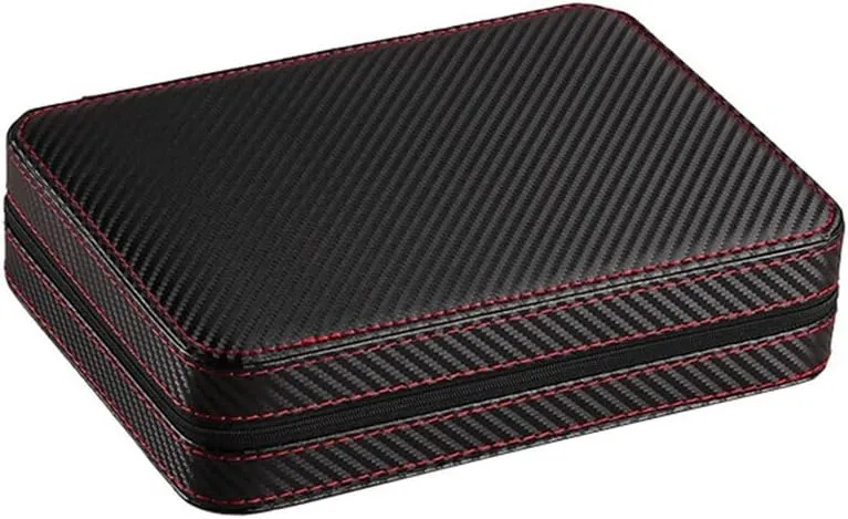 PU Leather Watch Box Case Carbon Fiber Travel Portable Storage Box Casket Gifts Boxes Watches Organizer Collection