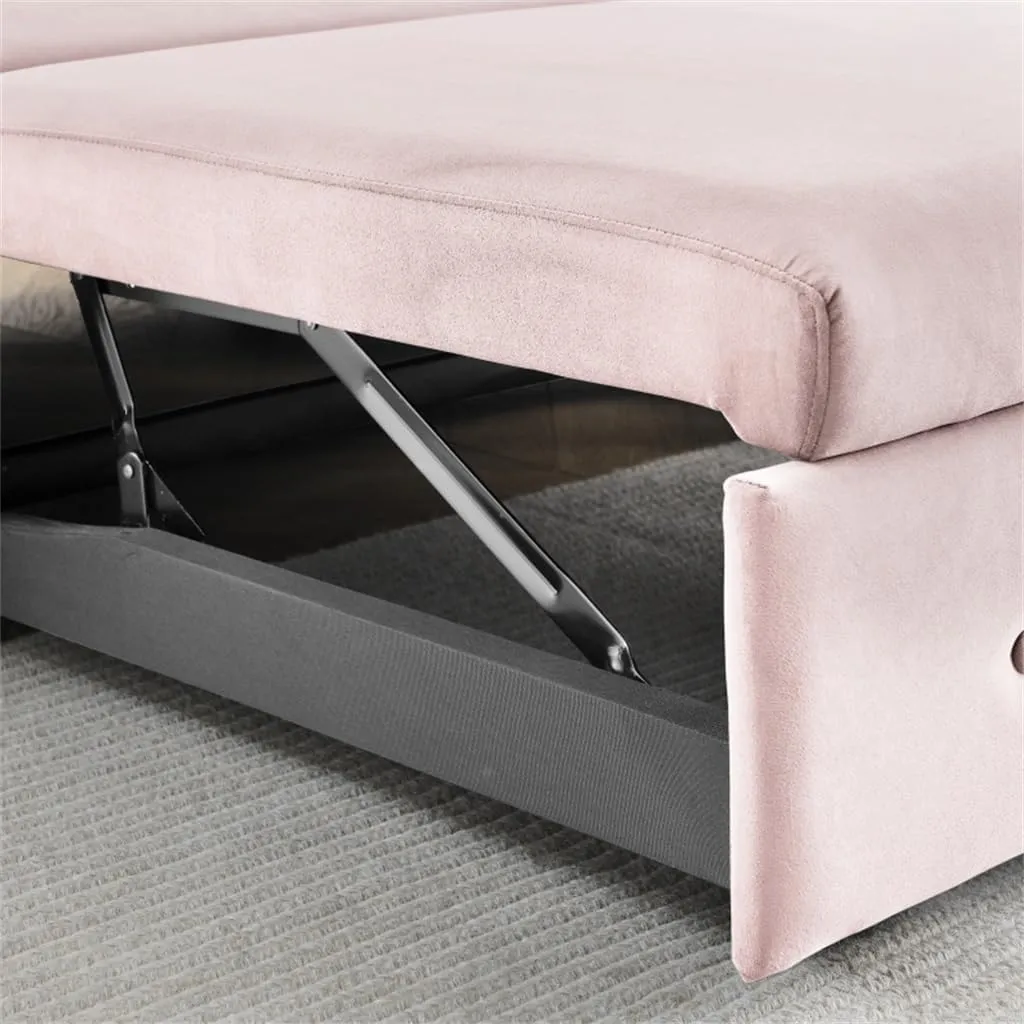 Pull Out Sleep Velvet Sofa Bed 2 Seater Loveseats Sofa，Couch with Side Pockets, Adjsutable Backrest(E)