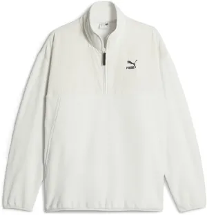 PUMA Mens Classics Utility Half Zip Jacket Athletic Outerwear Casual Half Zip Pockets - Grey - Size S
