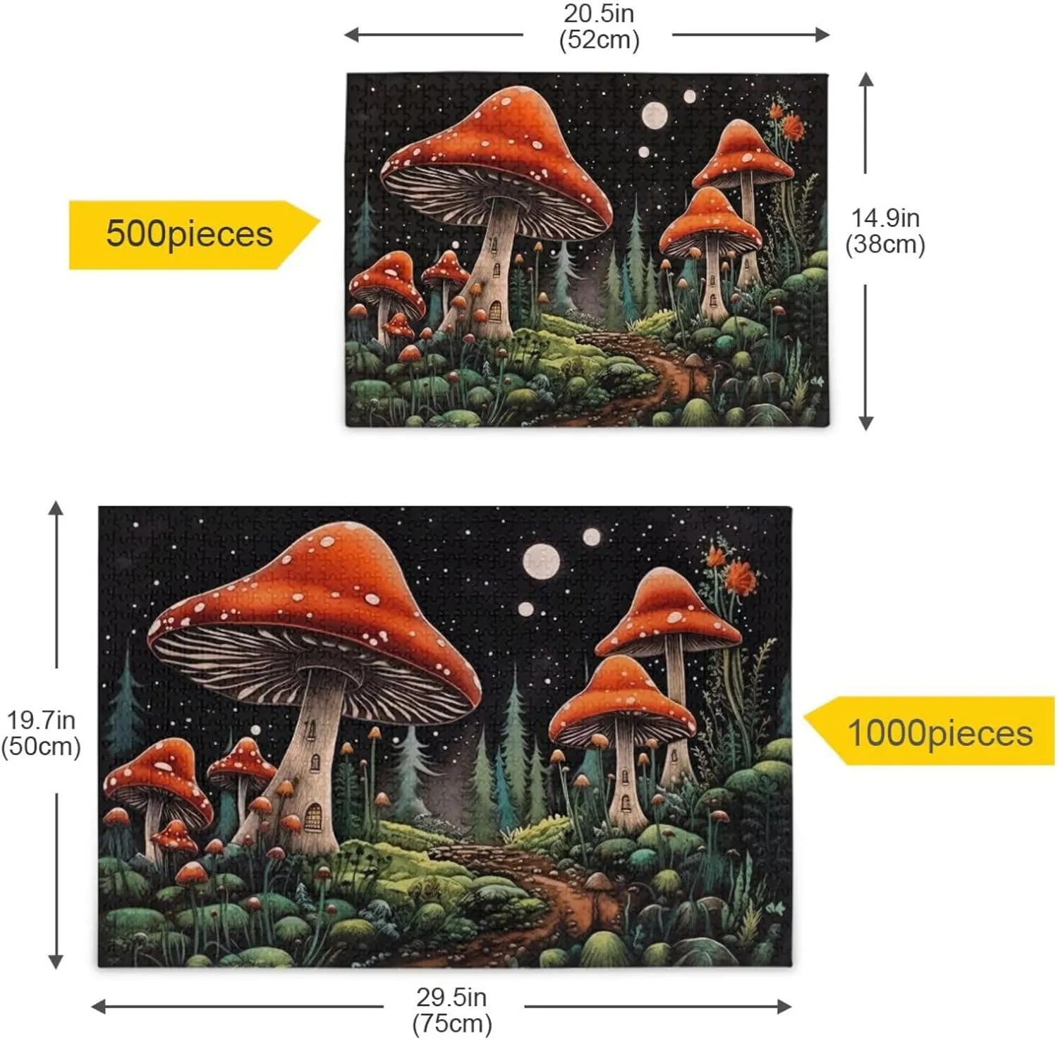 Puzzles for Adults 500 Piece Mushroom Forest Fantasy Jigsaw Puzzles Kids Toy Game Gift 202a0133