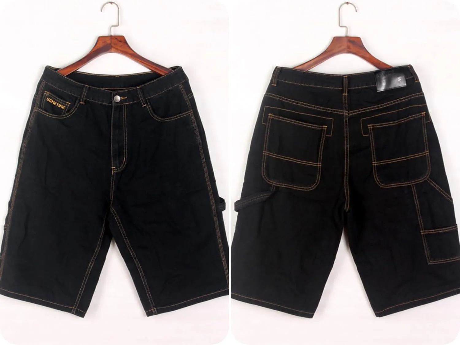 QBO Men's Cool Shorts Washed Jeans Denim Baggy Shorts