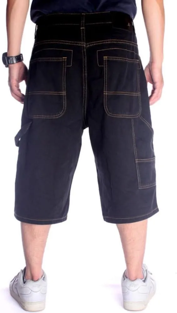 QBO Men's Cool Shorts Washed Jeans Denim Baggy Shorts