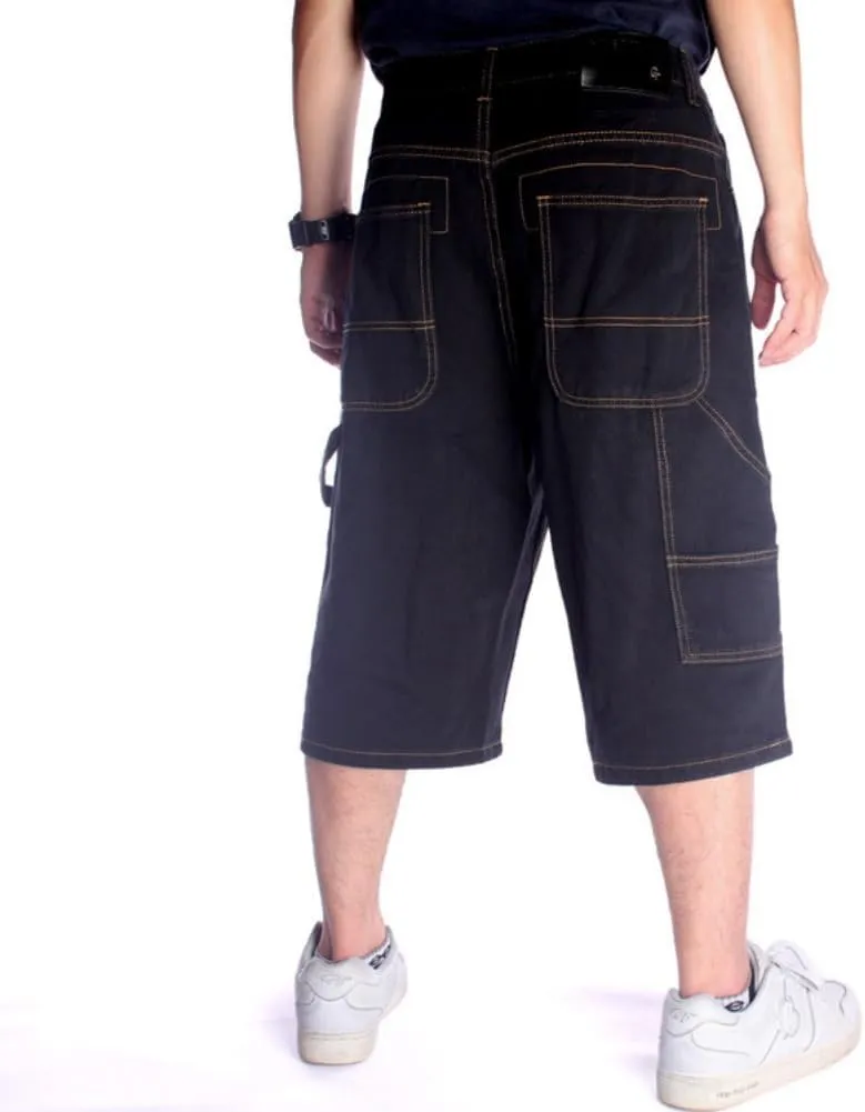 QBO Men's Cool Shorts Washed Jeans Denim Baggy Shorts