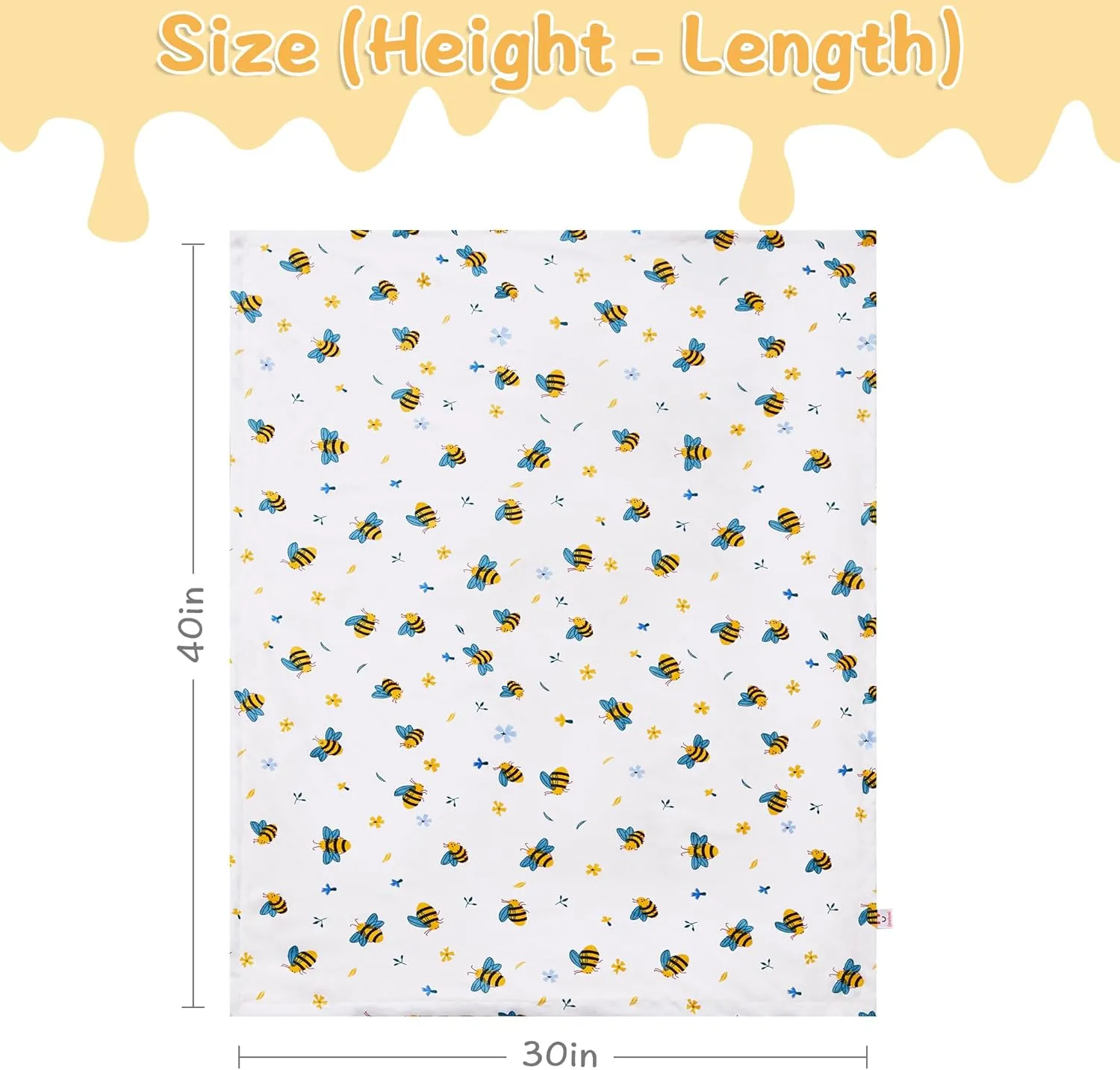 QSTEHEML Baby Blankets Neutral for Boys Girls,Super Soft Nursery Minky Blanket Unisex, Baby Gifts Double Layer with Dotted Backing, Newborn Blankets for Crib Stroller(Bee, 30 * 40inch)