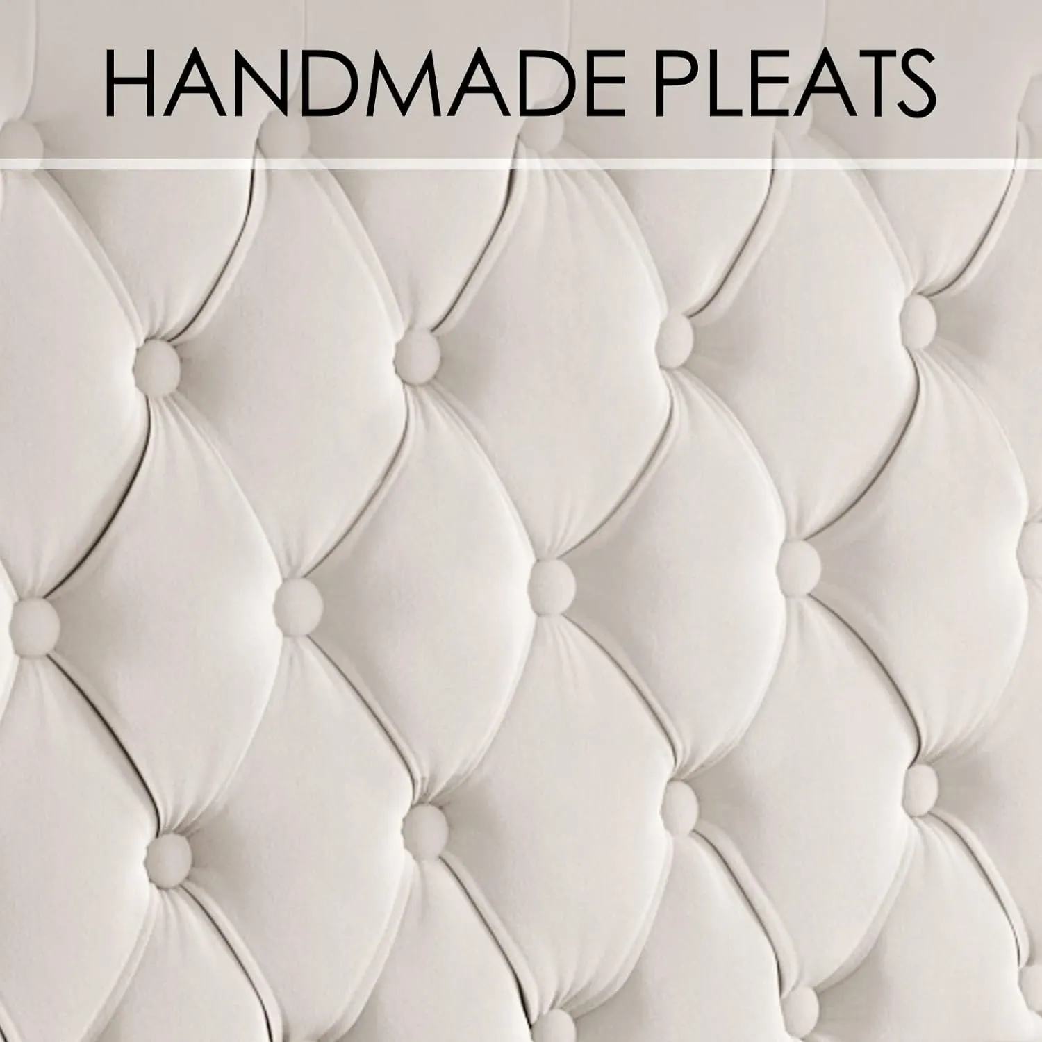 Queen Bed Frame 61.4" Tall Headboard Upholstered Velvet Platform Bed with Handmade Deep Button Tufted/No Box Spring Required/Cream