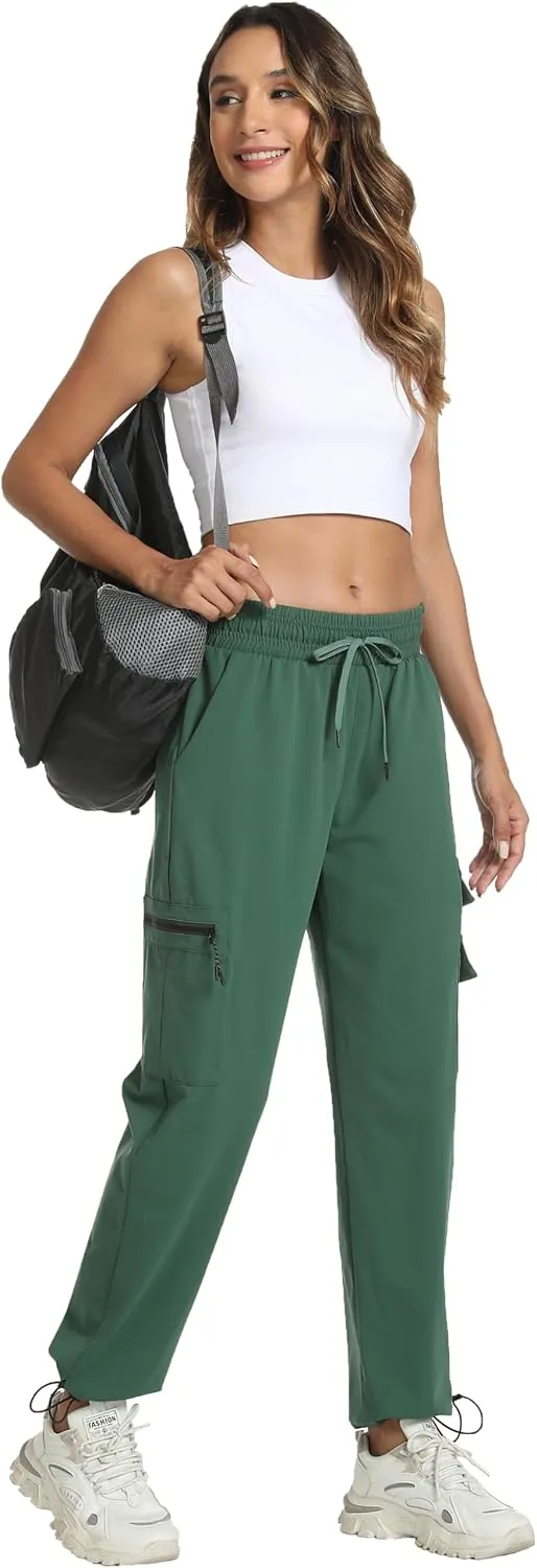 Quick Dry Women's Cargo Pants with Pockets Lightweight Hiking Joggers for Workout Athletic Casual Outdoor Camping