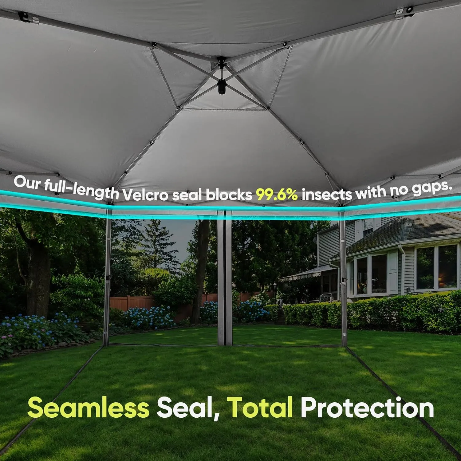 Quictent 10'x10’ Pop up Screened Canopy Tent with Mosquito Netting, Portable Easy up Outdoor Screen House Shelter for Patio, Camping and Picnic, Includes Wheeled Carry Bag (Grey)