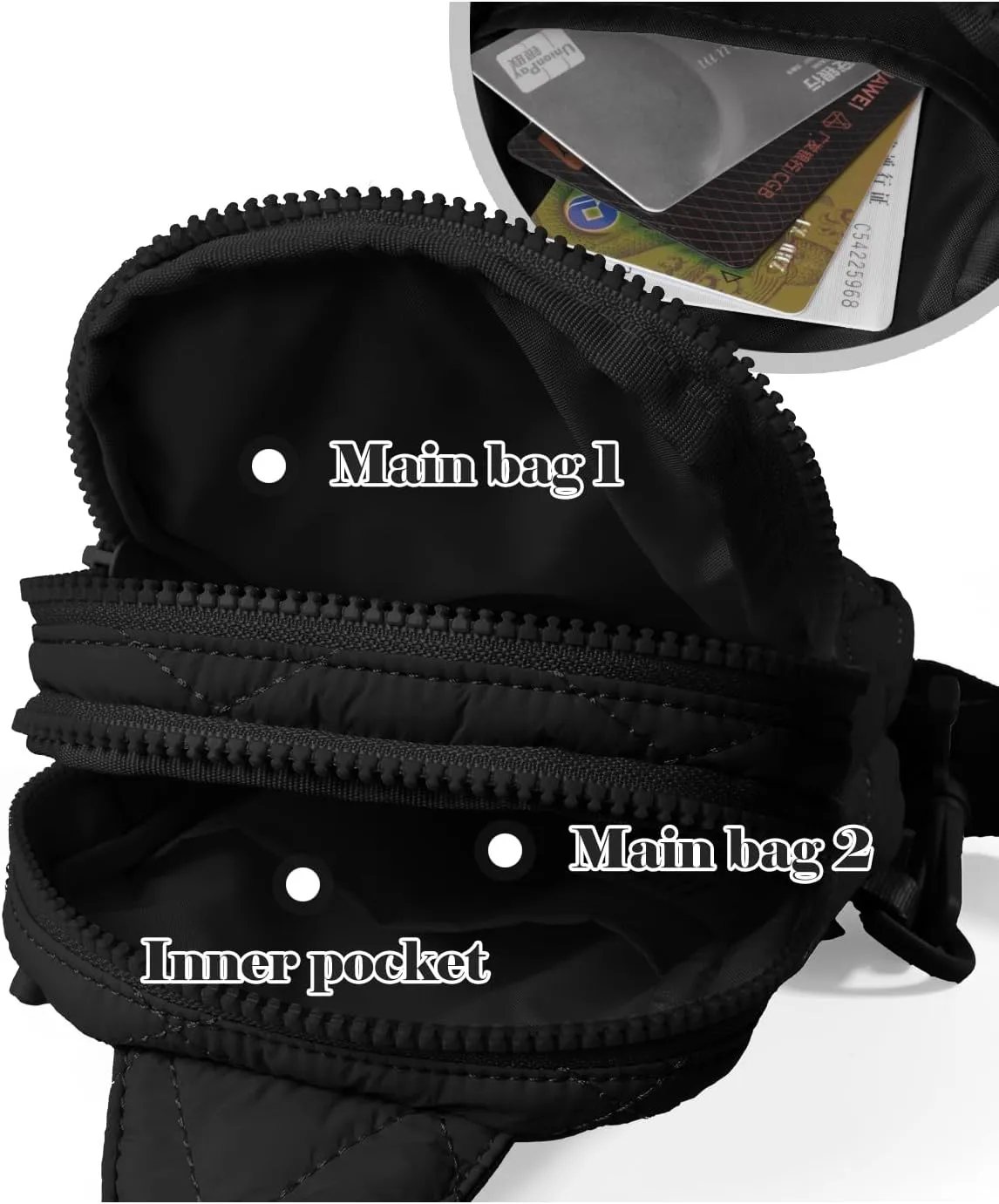 Quilted Puffer Sling Bag for Women Small Backpack Crossbody Chest Bag Fanny Packs Purses for Casual Traveling Hiking
