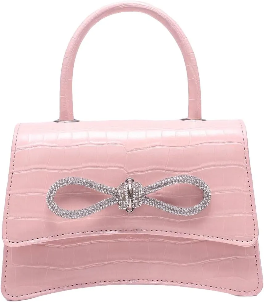 QWINEE Women's Mini Evening Bag Rhinestone Decorated Clutch Purse Prom Bags Sparkle Mini Square Handbags