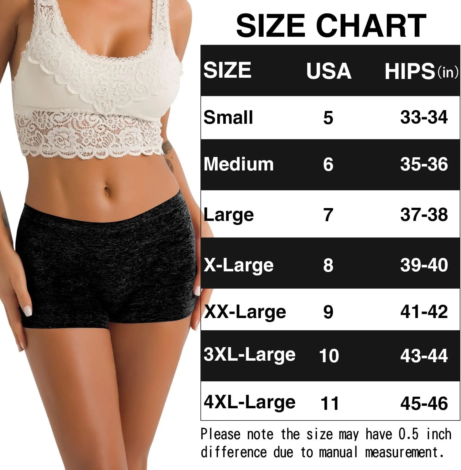 R RUXIA Women's Boyshorts Underwear Seamless Boy Shorts Panties Soft Stretch Boxer Briefs 5 Packs(Regular & Plus Size)