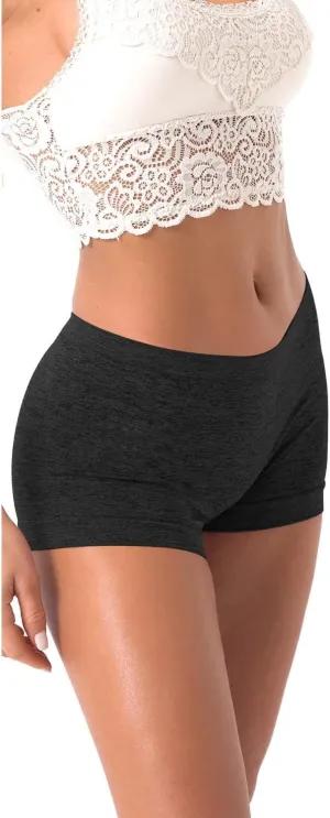 R RUXIA Women's Boyshorts Underwear Seamless Boy Shorts Panties Soft Stretch Boxer Briefs 5 Packs(Regular & Plus Size)