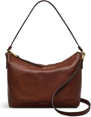 RADLEY London Bella Women’s Medium Leather Ziptop Shoulder Bag, Walnut