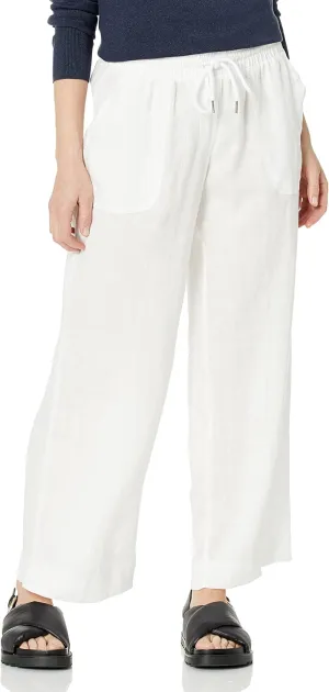 Rafaella Women's Wide Leg Drawstring Linen Pants
