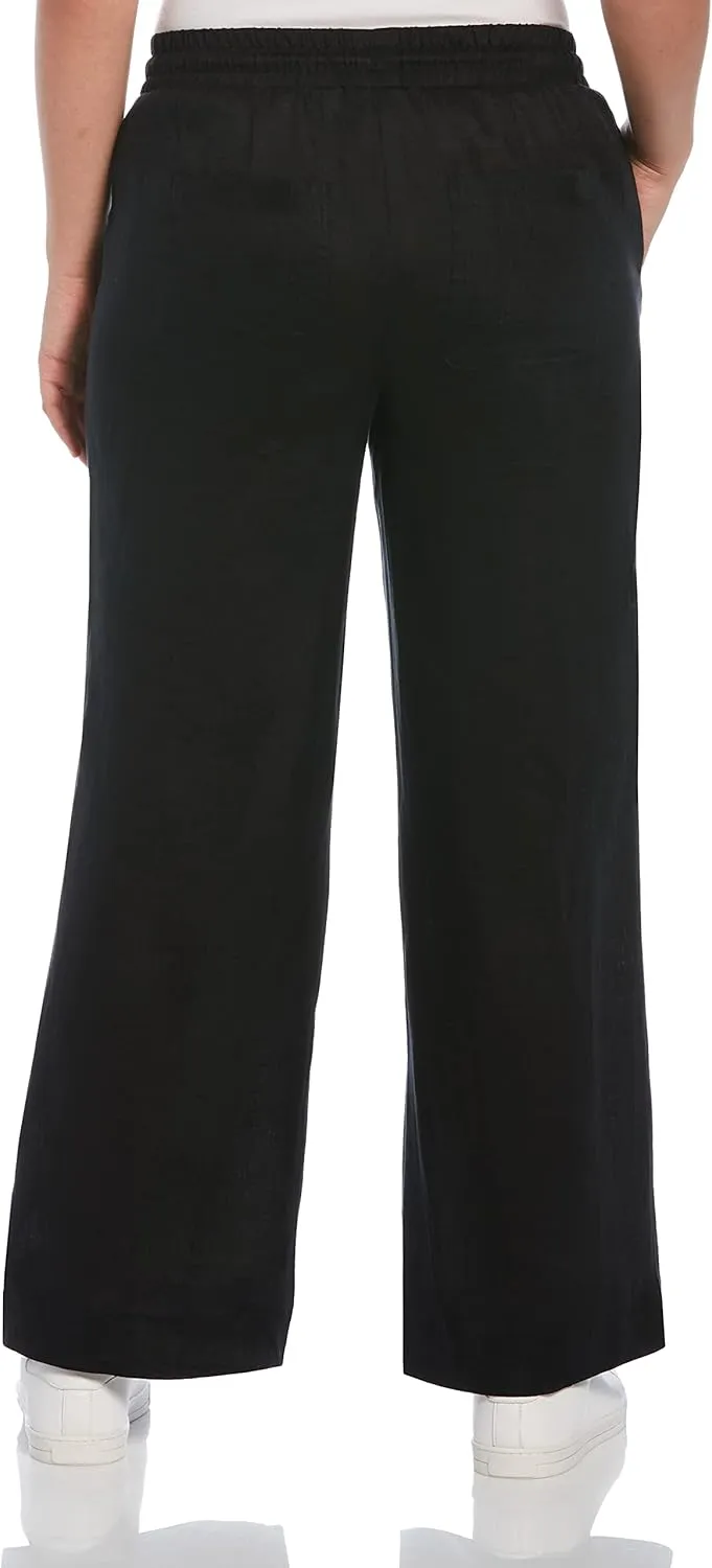 Rafaella Women's Wide Leg Drawstring Linen Pants