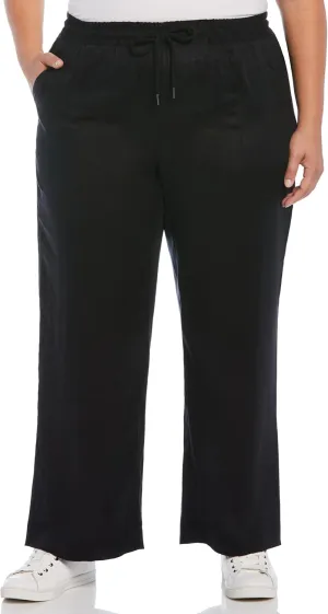 Rafaella Women's Wide Leg Drawstring Linen Pants