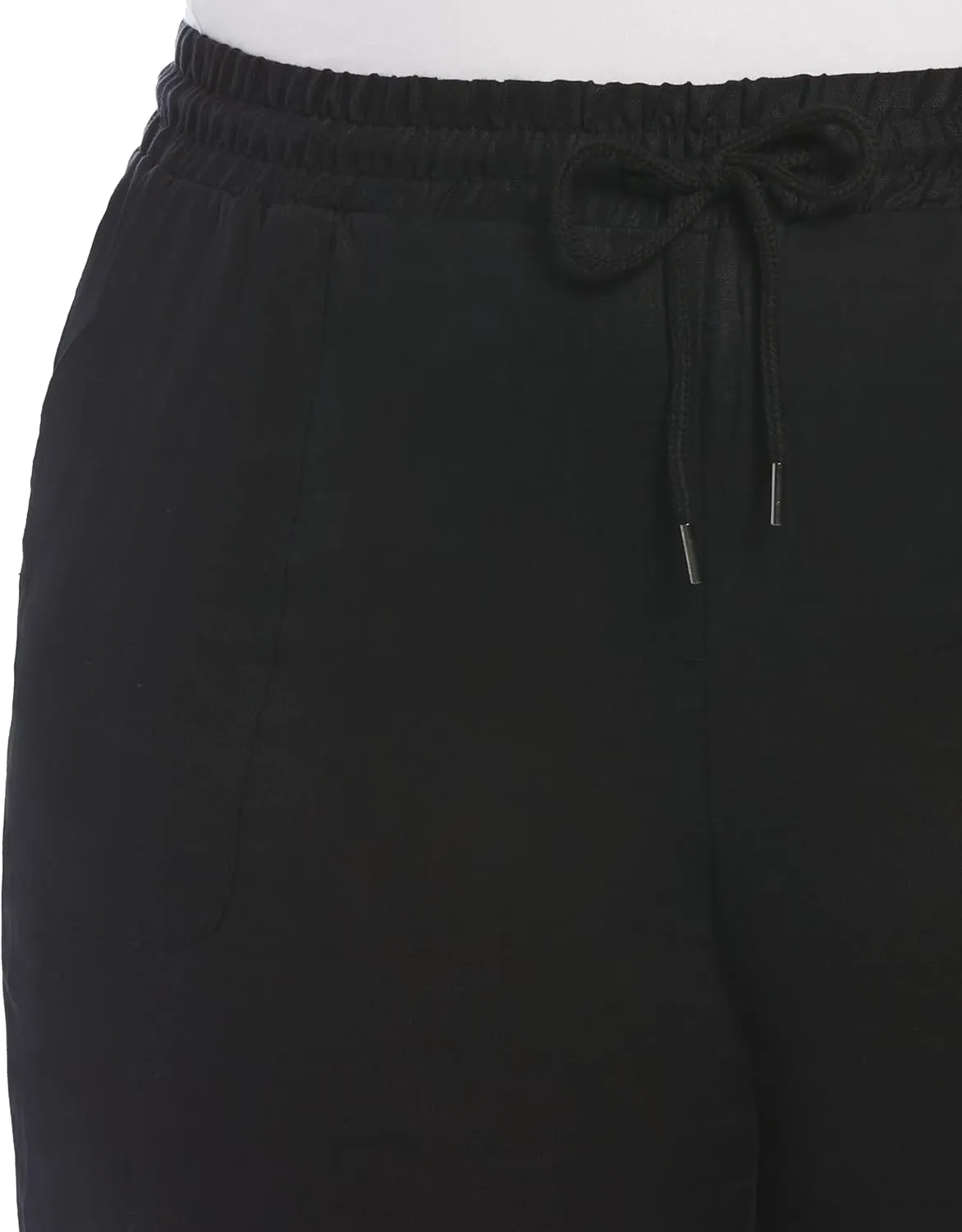 Rafaella Women's Wide Leg Drawstring Linen Pants