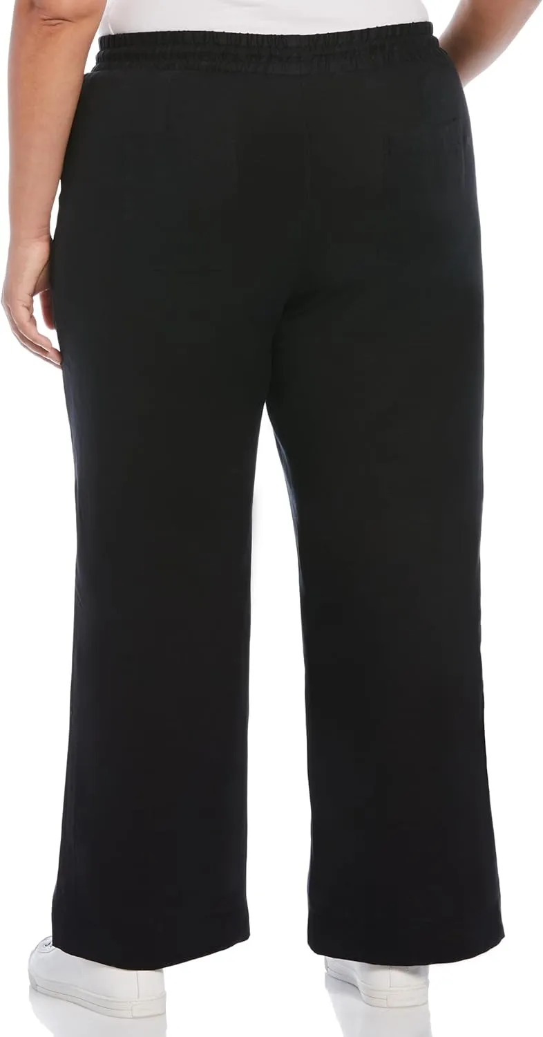 Rafaella Women's Wide Leg Drawstring Linen Pants