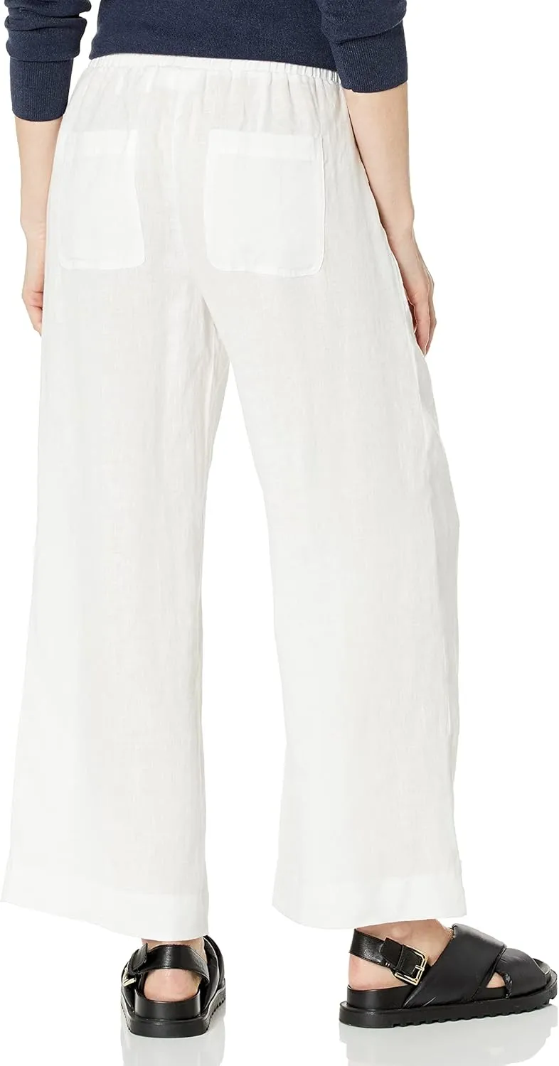 Rafaella Women's Wide Leg Drawstring Linen Pants