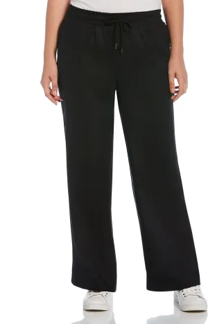 Rafaella Women's Wide Leg Drawstring Linen Pants
