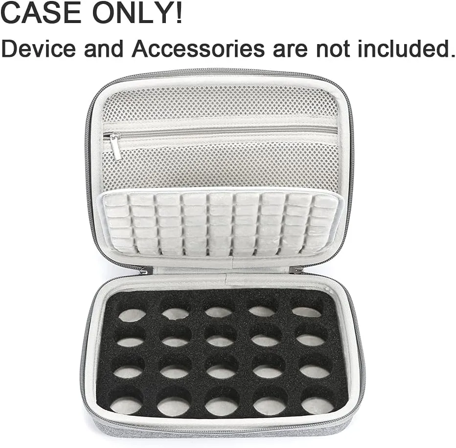 RAIACE Hard Carrying Case Compatible with Bakugan Figures, BakuCores and Small Dolls, Toy Organizer Storage Box with Mesh Pocket. (Case Only)-Gray(Gray Lining)