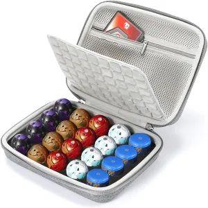 RAIACE Hard Carrying Case Compatible with Bakugan Figures, BakuCores and Small Dolls, Toy Organizer Storage Box with Mesh Pocket. (Case Only)-Gray(Gray Lining)