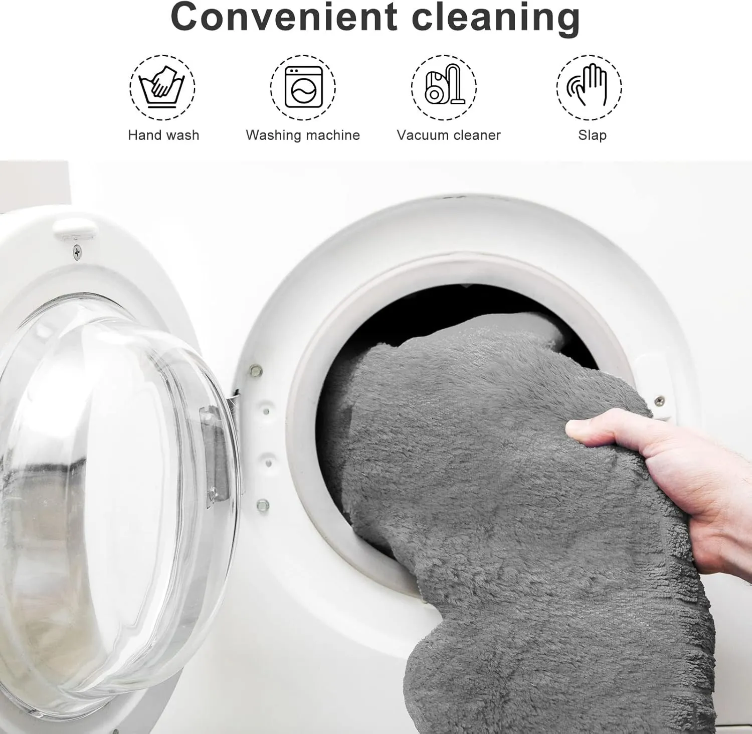 RAINBEAN Bean Bag Chair Cover, Big Round Soft Fluffy PV Velvet Sofa Bed Cover, Living Room Furniture, Lazy Sofa Bed, 6ft Snow Gray