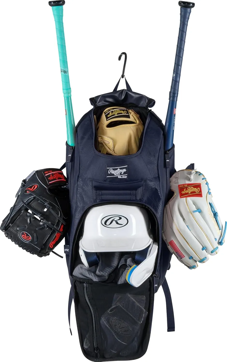 Rawlings | FRANCHISE 2.0 Player's Backpack | Baseball/Softball | Rec/Travel | Multiple Styles