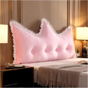 Reading Cushion Crown Shape Princess Wind Large Wedge Pillow Headboard Bedside Cushion Removable and Washable Protect The Waist for Watch TV,120x80ccm