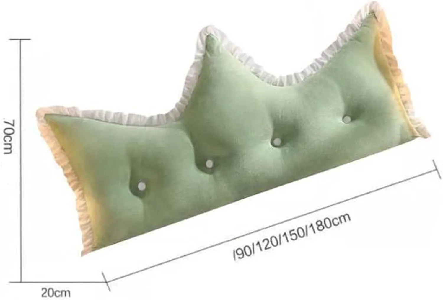 Reading Cushion Crown Shape Princess Wind Large Wedge Pillow Headboard Bedside Cushion Removable and Washable Protect The Waist for Watch TV,120x80ccm