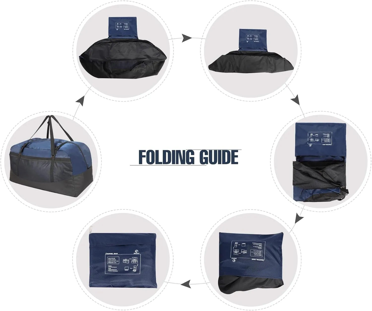 REDCAMP Foldable Travel Bag, Large Sports Bag, 75L/96L/100L, Lightweight Waterproof Tote Bag