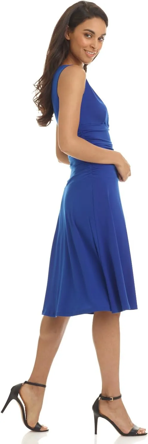 Rekucci Women's Slimming Sleeveless Fit-and-Flare Tummy Control Dress