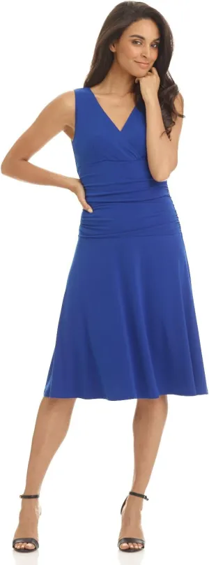 Rekucci Women's Slimming Sleeveless Fit-and-Flare Tummy Control Dress
