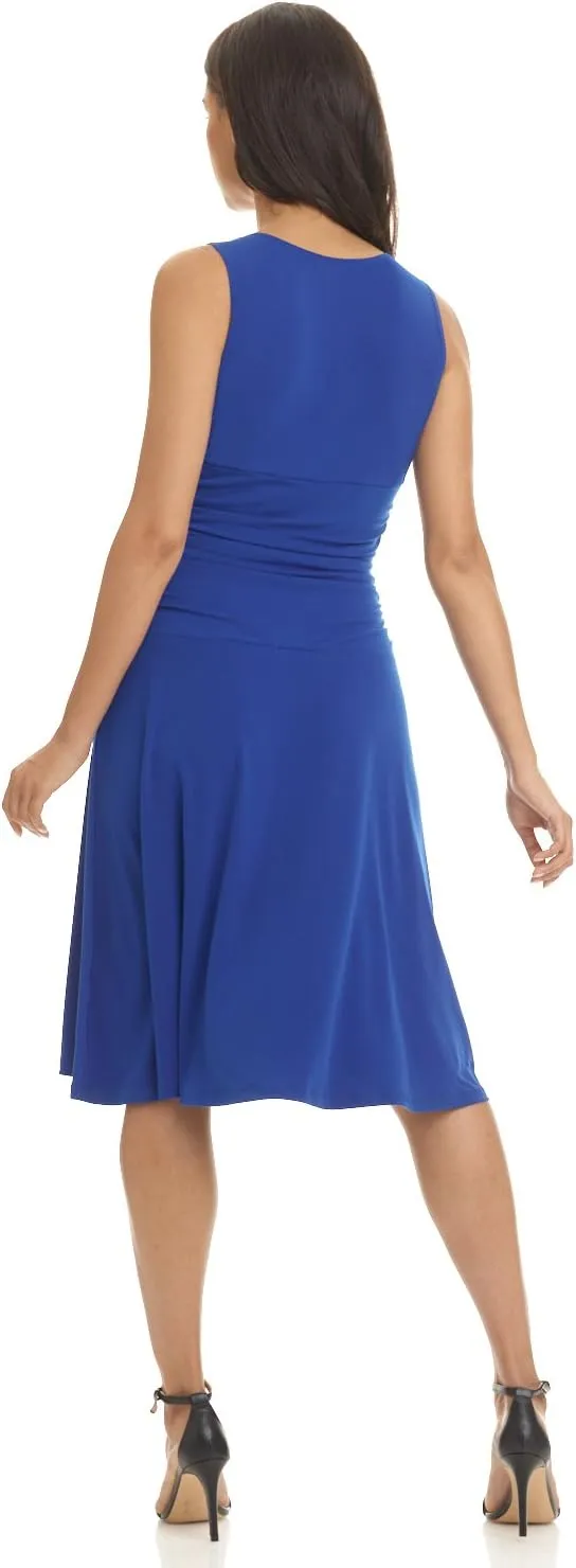 Rekucci Women's Slimming Sleeveless Fit-and-Flare Tummy Control Dress