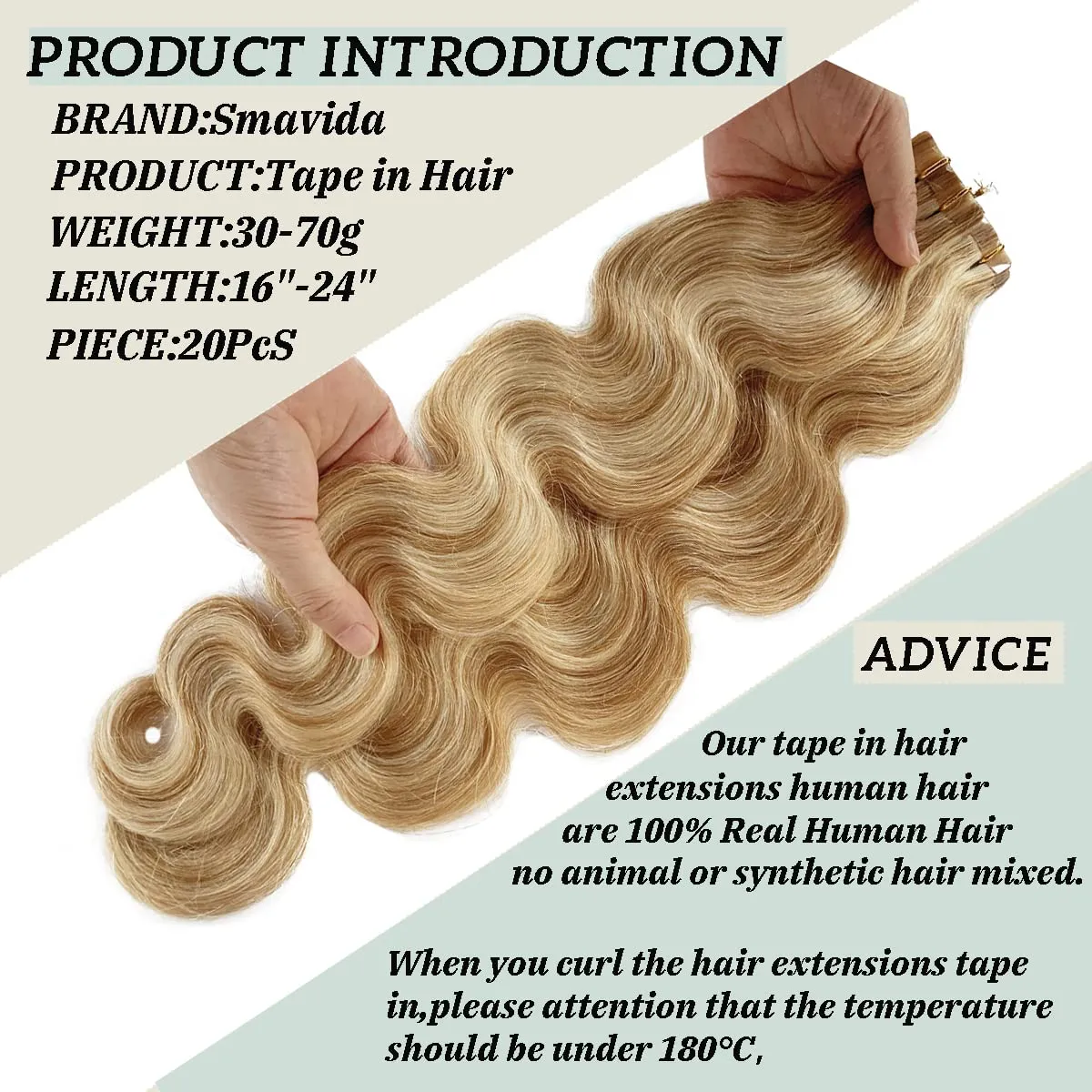 Remy Hair Extensions Strawberry Blonde to Bleach Blonde Tape ins Extensions 30grams/20pcs Soft Straight Fine Blonde Highlights Tape-in Remy Human Hair Pieces(#27/613, 16")