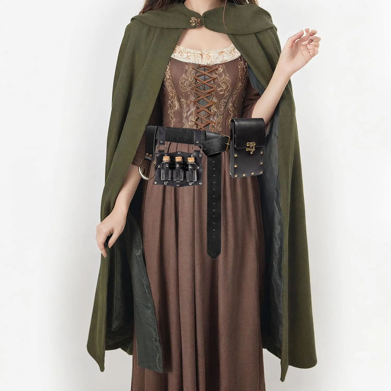 Renaissance Costume Accessories Casual Belt Pouch Fanny Pack Potion Bottle Skirt Hike Set Medieval Festival Halloween